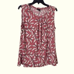 Ann Taylor Factory Multi Color Leaf Top/Blouse Sz L